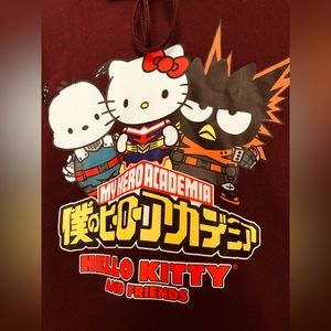 NWT My Hero Academia and Hello Kitty Men's Pullover Hoodie